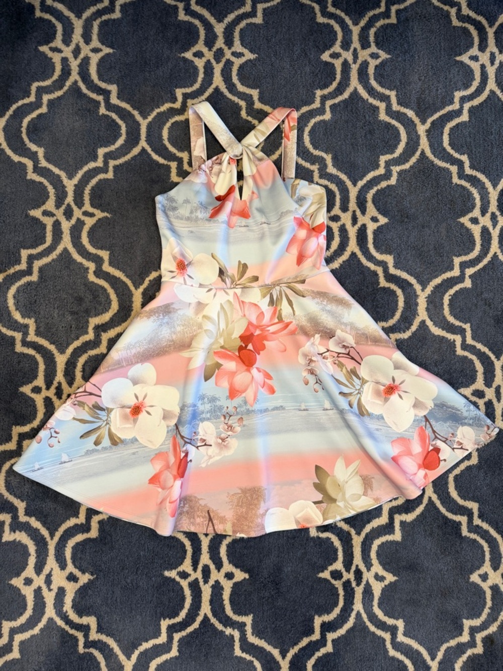 NWT Ted Baker Umerta Mint Choc Chip Floral Skater Dress